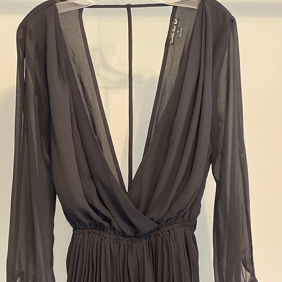 Double Zero Black Long Sleeve Cold Shoulder‎ Dressy Romper Small - Picture 3 of 13